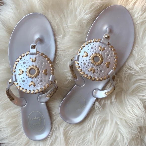 Jack Rogers Shoes - Jack Rogers Georgica Jelly Sandal - Silver/Gold